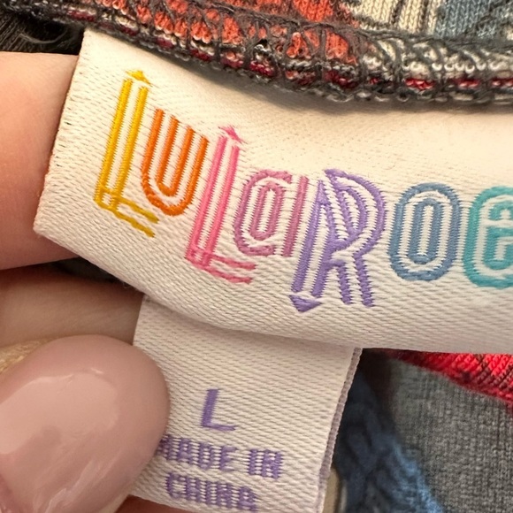 New LulaRoe Bird Print A-Line Midi PleatedSkirt Sz L Americana Whimsy Pockets - Picture 6 of 8